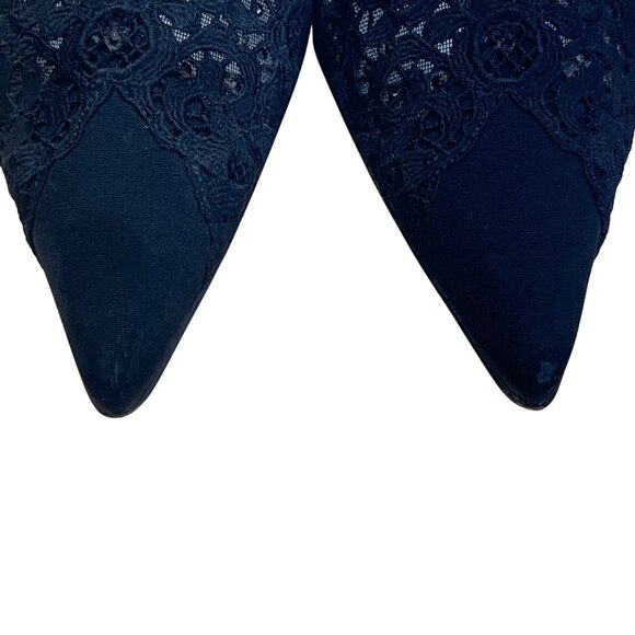 Stuart Weitzman Women’s Pyrite Nocturn Black Bowover Pointed-Toe Heels Sz M6 - Picture 7 of 10